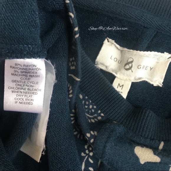 Lou & Grey navy print cropped dolman sleeve sweatshirt *shop@iamwarrior - Picture 5 of 6